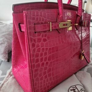 COPY NEW RARE STUNNING birkin like satchel bag 30. Pink or orange price firm